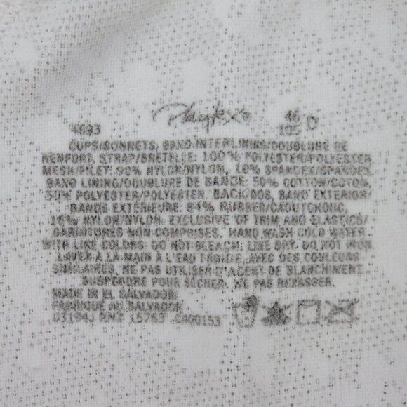 Playtex 46D Bra White 18 Hour Ultimate Shoulder Comfort Smoothing 4693 Wireless - Picture 14 of 16